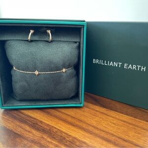 Brilliant Earth Gold Star Earrings and Bracelet Set
